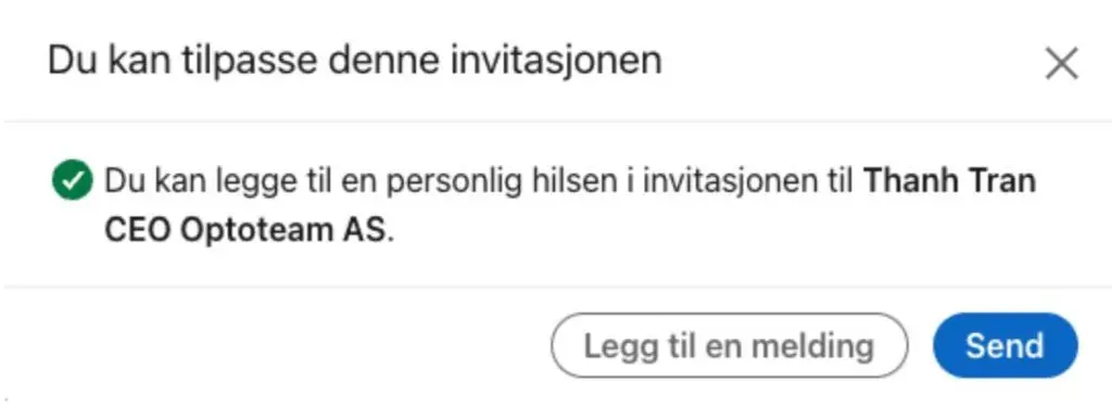 Illustrasjon som viser hvordan du sender invitasjon på LinkedIn.