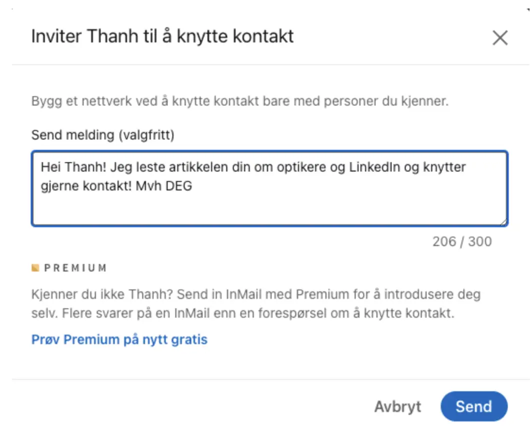 Illustrasjon som viser deg hvordan du aksepterer en invitasjon på LinkedIn.