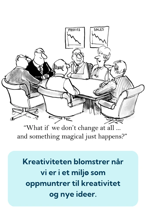 Optoteam: tegneserie av mennesker som møtes og motsetter seg endring.